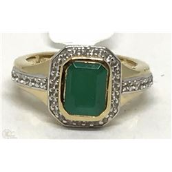 #20-STERLING SILVER & GOLD PLATED EMERALD(2.90CT)