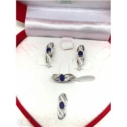 #25-STERLING SILVER ENHANCED SAPPHIRE(3.50CT)