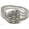 Image 1 : #32-STERLING SILVER 7 DIAMOND FLOWER RING
