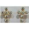 Image 1 : #35-14KT YELLOW GOLD CUBIC ZIRCONIA EARRINGS