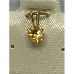 #36-10KT YELLOW GOLD CITRINE HEART SHAPED