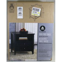 NEW HOMETRENDS SIDE END TABLE IN BOX,BLACK ASH