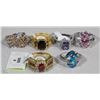 Image 1 : LOT OF 6 FASHION RINGS