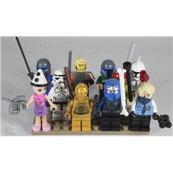 COLLECTION OF 10 LEGO MINI FIGS INCL STAR WARS &