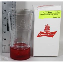 NEW BUDWEISER LIGHT UP BEER GLASS