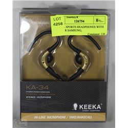 KOEKA SPORTS HEADPHONES WITH MIC FOR SAMSUNG,