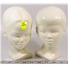 Image 1 : PAIR OF CERAMIC BROTHER & SISTER 8" BUSTS