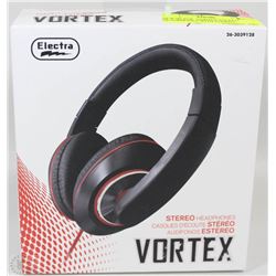NEW BLACK  VORTEX STEREO HEADPHONES WITH STEREO