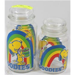 SET OF 1965 SNOOPY GOODIES CANDY JARS