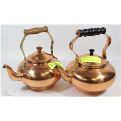 PAIR OF COPPER KETTLES
