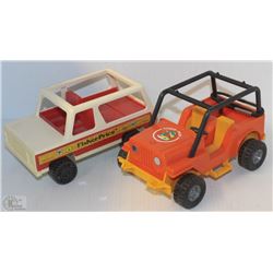 SET OF VINTAGE 1977 FISHER PRICE TRUCKS