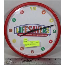 LIFE SAVERS FIVE FLAVOR WALL CLOCK