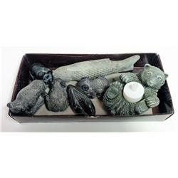 LOT OF 7 SOAPSTONE CARVED ANIMALS