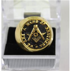 BAND OF BROTHERS MEN'S GOLD TONE RING SZ 9