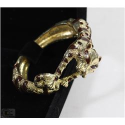 GOLD PLATED PANTHER BANGLE STYLE BRACELET