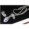 Image 1 : FASHION NECKLACE & EARRING SET - CLEAR GEM