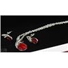 Image 1 : FASHION NECKLACE & EARRING SET - RED GEMS