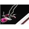 Image 1 : FASHION NECKLACE & EARRING SET - PINK GEMS