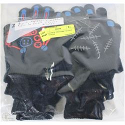 6 PACK OF GLOW IN THE DARK GLOVES
