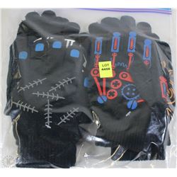 6 PACK OF GLOW IN THE DARK GLOVES