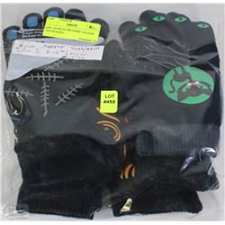 6 PACK OF GLOW IN THE DARK GLOVES