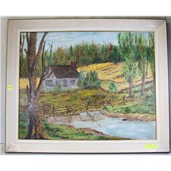 FARMSTEAD OIL PAINTING BY MJ PIPER