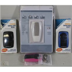 LOT OF 3 UNIVERSAL GARAGE REMOTES AND UNIVERSAL