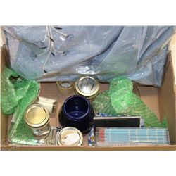 MIXED BOX WITH 3 CANNING JARS, PLACEMAT &