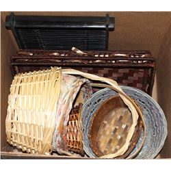 BOX OF WICKER BASKETS