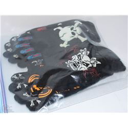 6 PACK OF GLOW IN THE DARK GLOVES