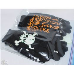 6 PACK OF GLOW IN THE DARK GLOVES