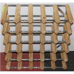 WALL MOUNTING METAL AND WOOD WINE RACK 20"X20"