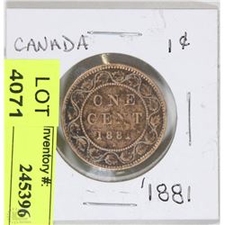1881 CANADIAN ONE CENT COIN