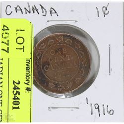 1916 CANADIAN ONE CENT COIN