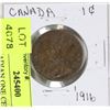 Image 1 : 1916 CANADIAN ONE CENT COIN
