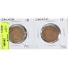 Image 1 : 1911 & 1912 CANADIAN ONE CENT COINS