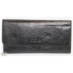 NEW DELLA LEATHER KAREN WALLET BLACK COLOR