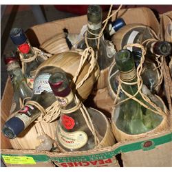 FLAT OF 9 CHIANTI BOTTLES