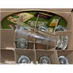 SET OF 9 OLYMPIC GLASSES AND TRAY