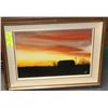 Image 1 : ORIGINAL CANVAS PAINTING OF A SUNSET COUNTRY SCENE