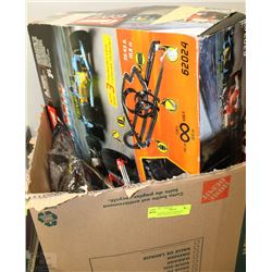 BOX WITH ESTATE ASSORTED RACING TRACKS, CARS ETC