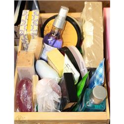 WOODEN CONTAINER OF BATH PRODUCTS INCL