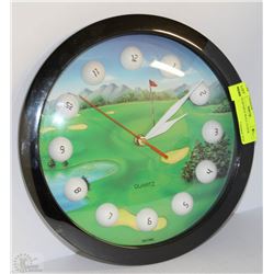 GOLFING QUARTZ WALL CLOCK
