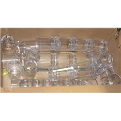 BOX OF PLASTIC DRINK GLASSES