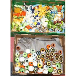 2 LARGE FLATS OF MACRAME BEADS