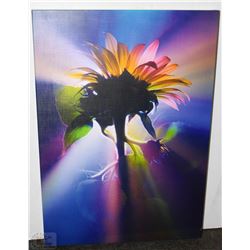 FLORAL PRINT ON CANVAS 20"X14" (WOOD BACKING)