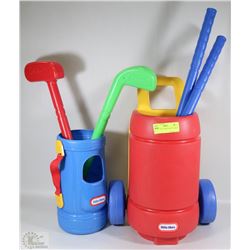 SET OF LITTLE TIKES GOLF CLUBS & CADDY