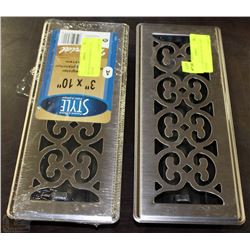 LOT OF 2 DECORATIVE FLOOR HEAT VENT COVERS