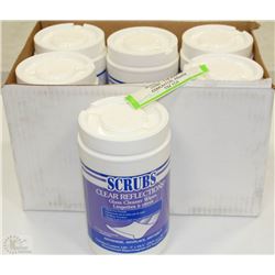 CASE OF 6 SCRUBS GLASS CLEANERS WIPES