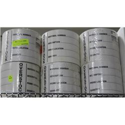 LOT OF 6 OVERSTOCK LABEL ROLLS